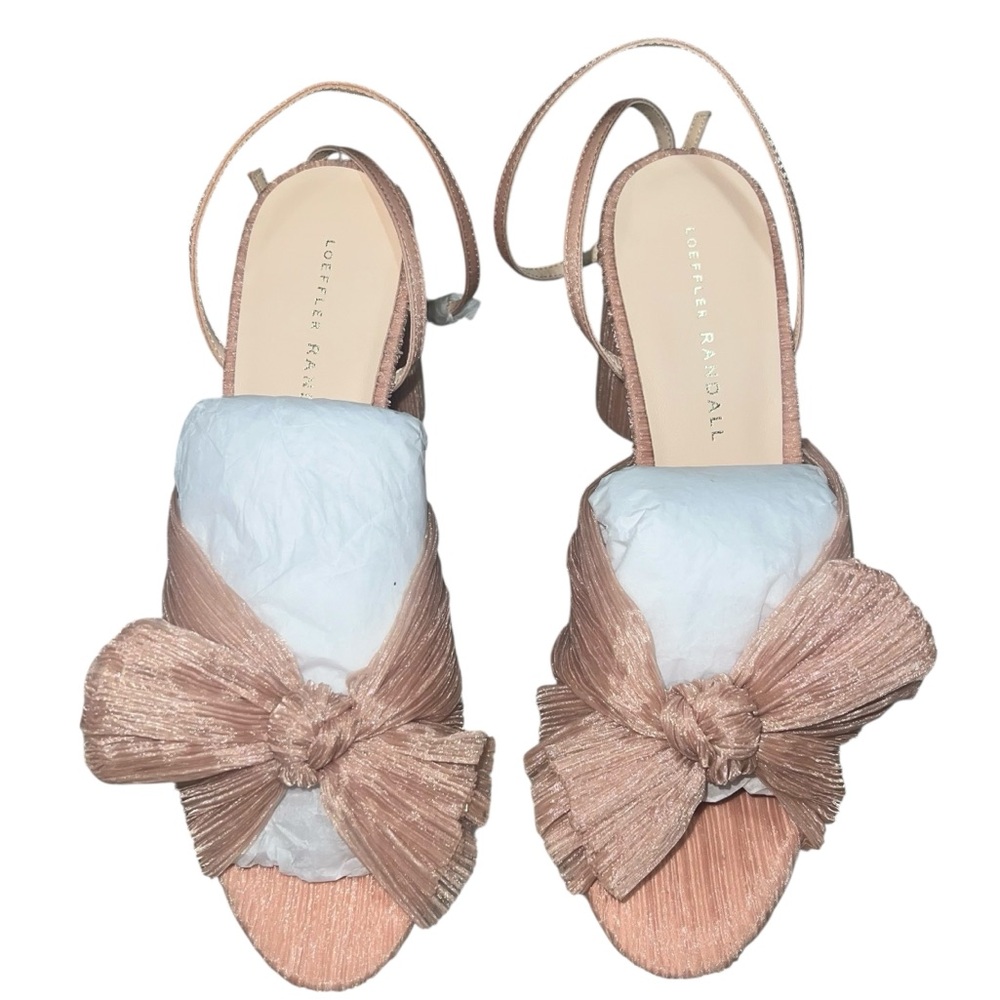 NEW NIB Loeffler Randall Camellia Beauty Pleated Bow Heels - Picture 3 of 10